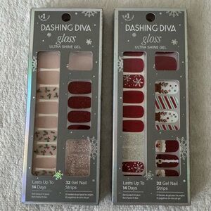 NIB Bundle of 2 Dashing Diva Gloss Nail Strips (Hollywood & Santa’s Helper)